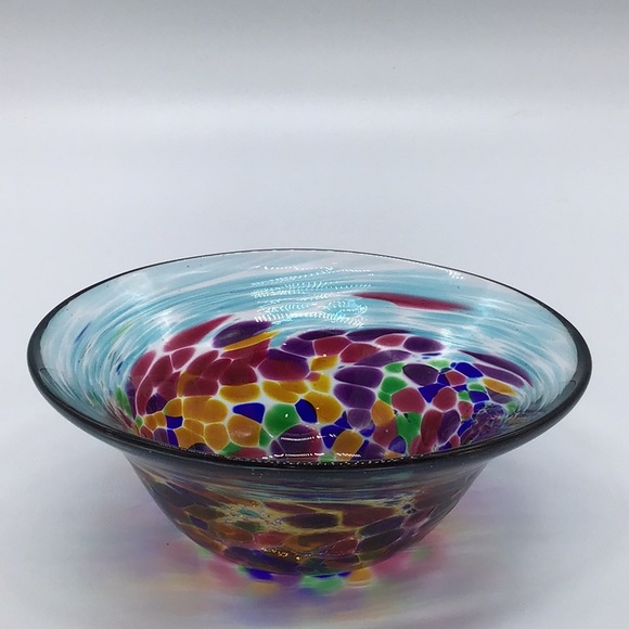Handblown Art Glass Confetti Decorative Bowl - Picture 1 of 4